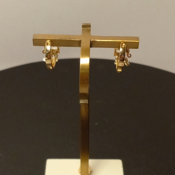 Hope Drop Earring Elephant With Zircon Gold Layered/Oro Laminado - Picture 12 of 15